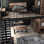 Muebles estilo industrial, habitación decorada con un estilo único